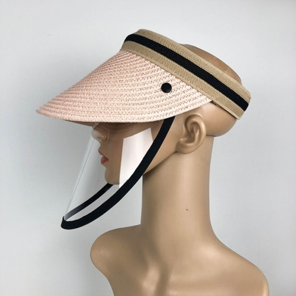 Anti-Saliva Splash Anti-Spitting Anti-Fog Anti-Oil Protective Cap Mask Removable Face Shield Empty Top Sun Hat, Size:Adult(Pink)