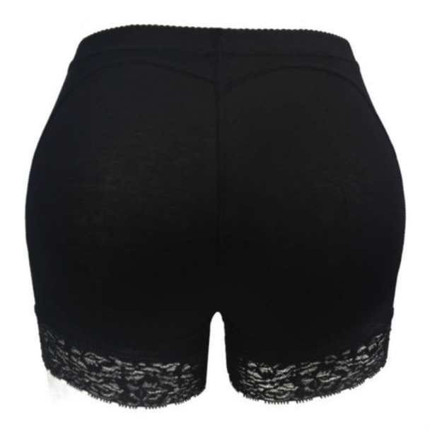 Beautiful Buttocks Fake Butt Lifting Panties Buttocks Lace Shaping Pants, Size: L(Black)