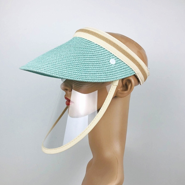Anti-Saliva Splash Anti-Spitting Anti-Fog Anti-Oil Protective Cap Mask Removable Face Shield Empty Top Sun Hat, Size:Adult(Blue)