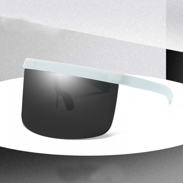Large Frame Full Protection Outdoor Boy & Girl Sunglasses UV-proof Baby Sunglasses, Frame color: White Frame Black&Gray