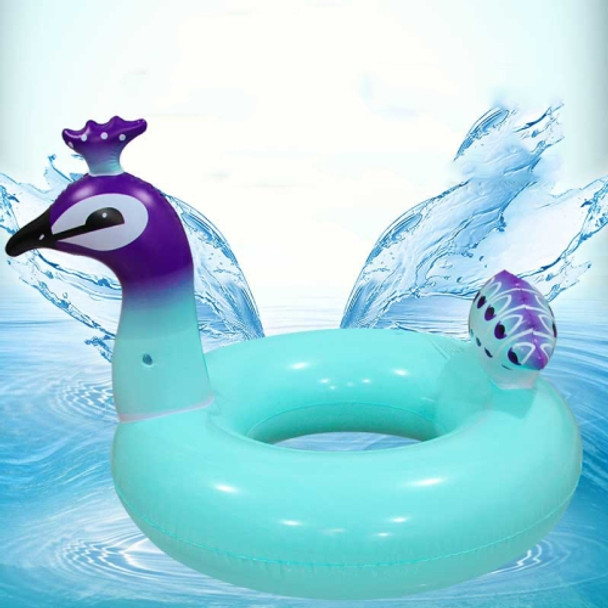 Blue Peacock Swimming Ring Adult Children Inflatable Seat Ring Lifebuoy, Size:90cm