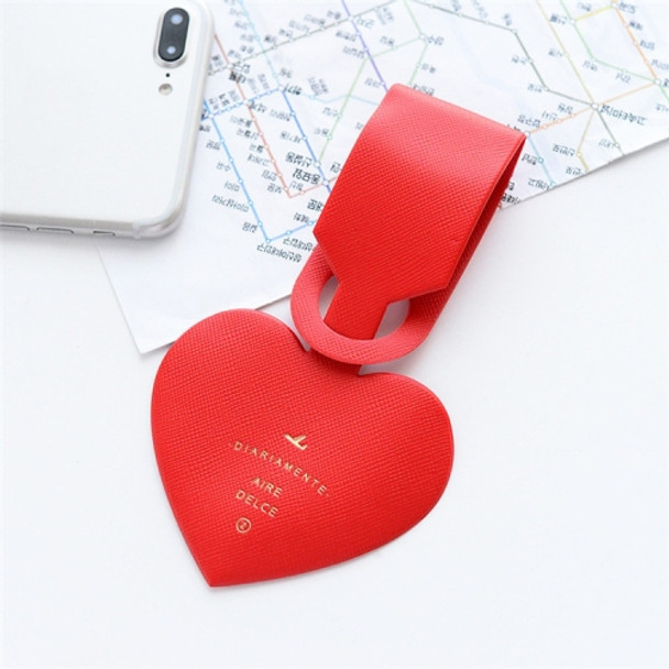 6 PCS Love Shape Luggage Tag Travel Pass Name Card Tag(Red)