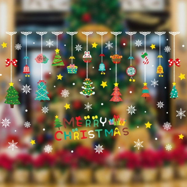 4 PCS Christmas Static Stickers Christmas Shopping Mall Window Decoration Wall Stickers Window Stickers, Specification: Christmas Tree