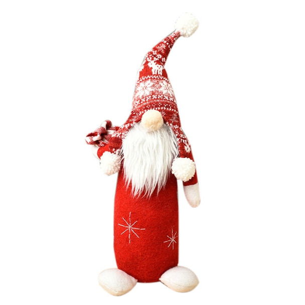 Santa Claus Doll Ornaments Faceless Doll Window Decoration(Red)