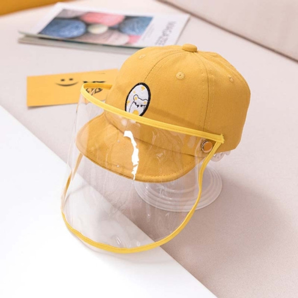 Anti-Saliva Splash Anti-Spitting Anti-Fog Anti-Oil Protective Cap Baby Kids Baseball Cap Removable Face Shield, Head Circumference:45-50cm(Yellow)