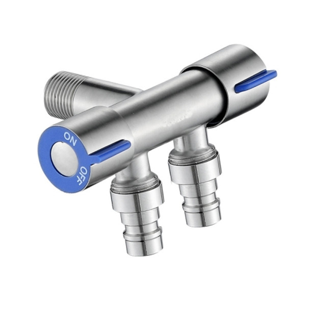 Stainless Steel One-In-Two-Out Multi-Function Three-Way Valve Faucet, Specification: Double 4-point Nozzle