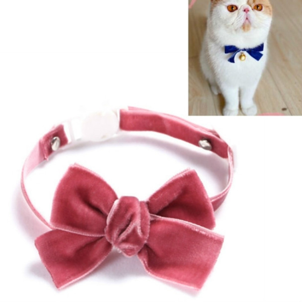 5 PCS Velvet Bowknot Adjustable Pet Collar Cat Dog Rabbit Bow Tie Accessories, Size:S 17-30cm, Style:Bowknot(Bean Paste)