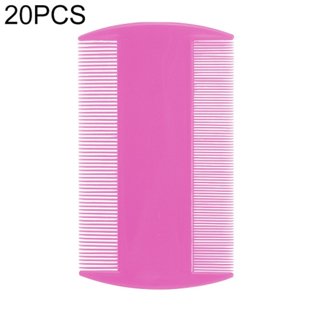 20 PCS Pet Comb Double-Sided Comb Dog Cleaning Supplies Cat Comb Pet Grooming Supplies(Purple)