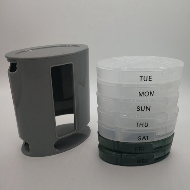 2 PCS Portable Mini Portable One-week Storage Pill Box
