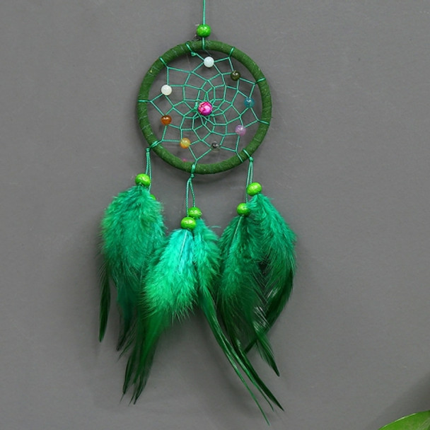 2 PCS Creative Hand-Woven Crafts Dream Catcher Home Car Wall Hanging Decoration(Green )