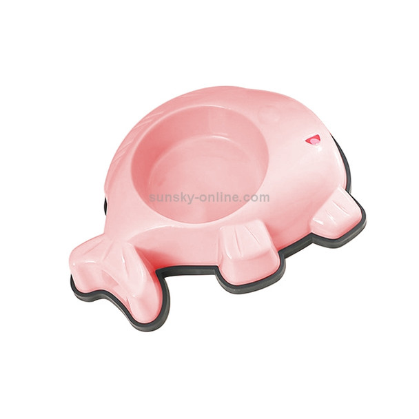 Pet Bowl Multicolor Cartoon Fish Mouth Type Dogs and Cats Durable Non-slip Anti-fall Food Utensils Pet Supplies(Pink)