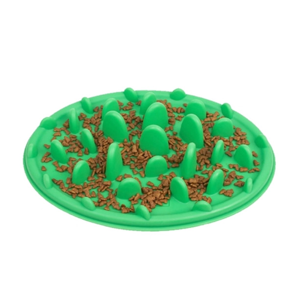 Pet Cat and Dog Jungle Silicone Anti-choke Food Bowl, Size:30.5x22.5cm(Green)