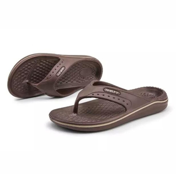 Youth Trend Non-slip Wearable Flip Flops for Men (Color:Brown Size:43)