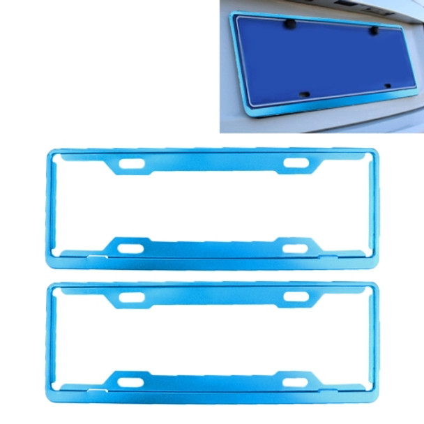 2 PCS Car License Plate Frames Car Styling License Plate Frame Aluminum Alloy Universal License Plate Holder Car Accessories(Blue)