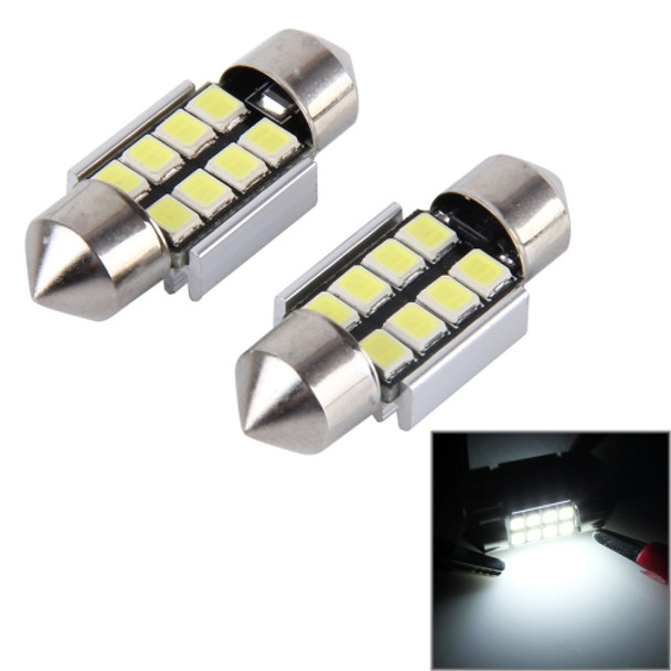 2 PCS 31mm Festoon 3W 300LM White Light 8 LED 3528 SMD Canbus Error-Free Car Reading Lamps,  DC 12