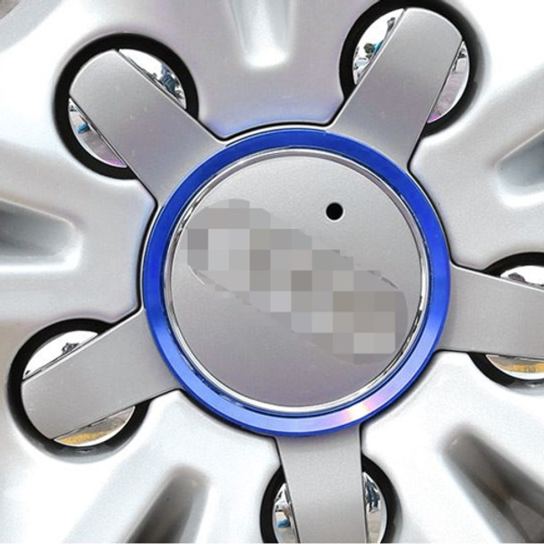 4 PCS Car Aluminum Wheel Hub Deroration Ring For Audi(Blue)