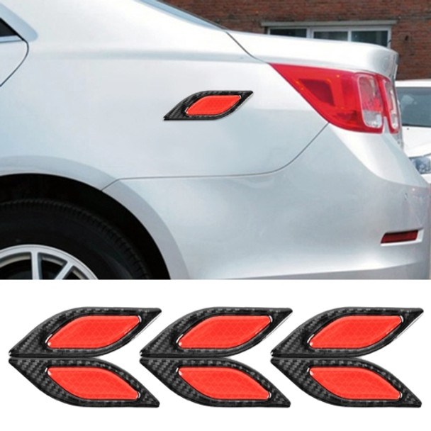 6 PCS Car Luminous Anti-collision Strip Protection Guards Trims Stickers (Red)