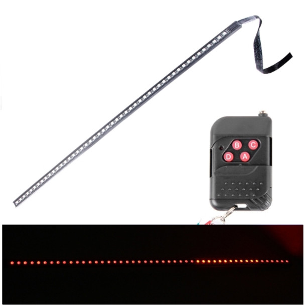 5050 20W 48 LED RGB Car Truck Remote Colorful Knight Rider LED Strobe Scanner Flash Strip Light, DC 12V  Cable Length: 130cm(Red Light)