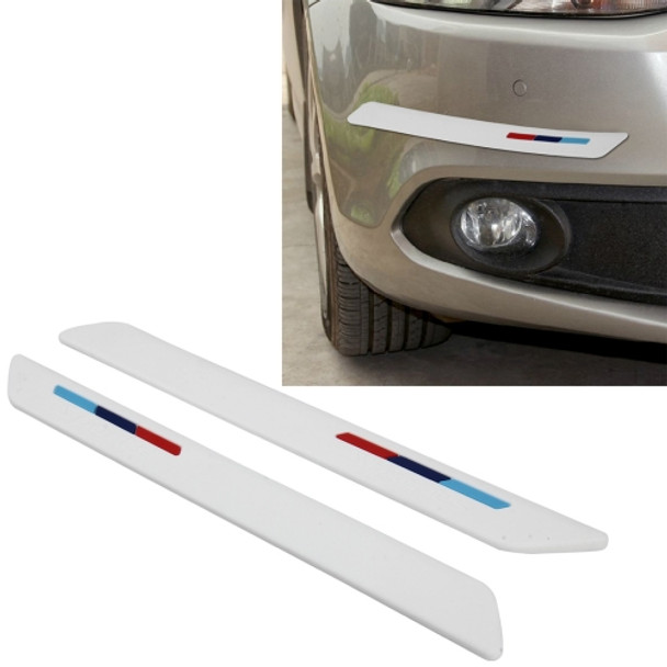 2 PCS Car Plastic Anti-collision Sticker Car Door Rub Bumper Strip Auto Guards Side Doors Scratch Stickers Protector(White)