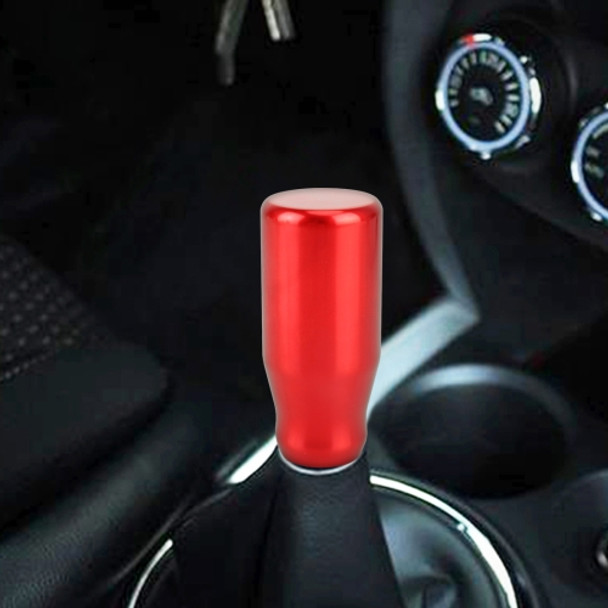 Universal Car Modified Gear Shift Knob Solid Color Smooth Auto Transmission Shift Lever Knob with Three Rubber Covers(Red)