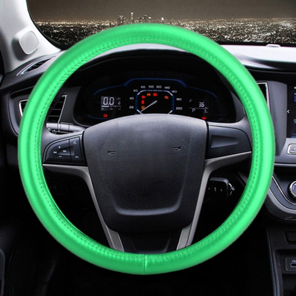 Universal Car Plating Leather Steering Wheel Cover, Diameter: 38cm (Green)