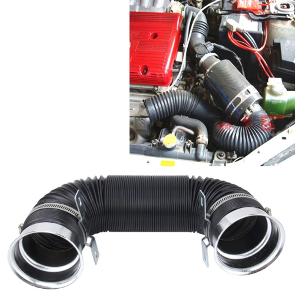 Car Auto Universal Tube Air Filter Adjustable Cold Air Injection Intake System Pipe Without Air Filter(Color:Silver )