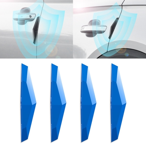 4 PCS Universal Car Screaming Bumper Door Anti-collision Strip Protection Guards Plastic Trims Stickers(Blue)