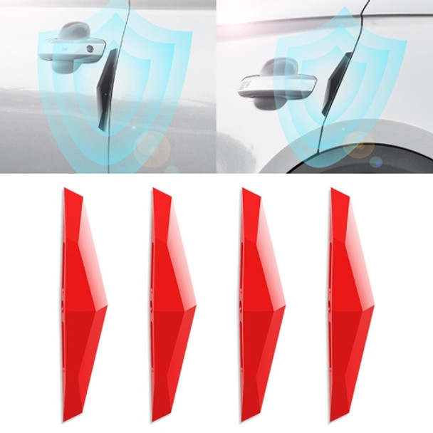 4 PCS Universal Car Screaming Bumper Door Anti-collision Strip Protection Guards Plastic Trims Stickers(Red)