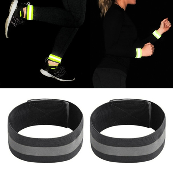 Reflective Band Outdoor Sports Running Cycling Night Warning Wrist Band (Black)