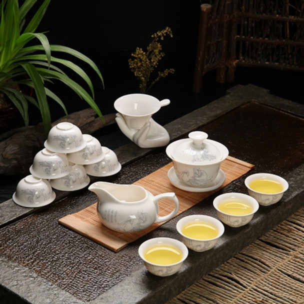 Ceramics Kung Fu Teaware Teapot Teacup Set(Teaism Old Man)