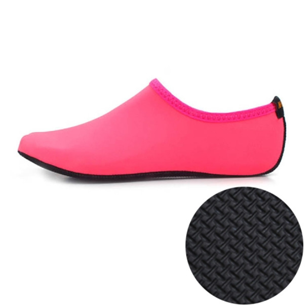 3mm Non-slip Rubber Embossing Texture Sole Solid Color Diving Shoes and Socks, One Pair, Size:XL (Pink)
