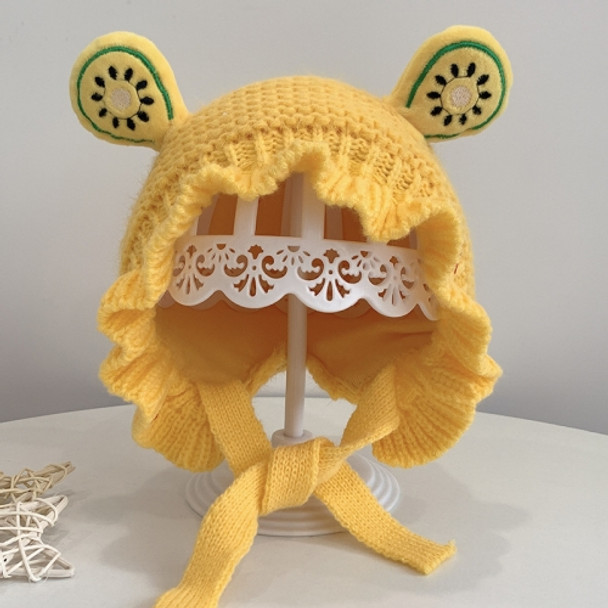 Children Cotton Fruit Shape Woolen Hat Baby Warm Knitted Hat, Size: Free Size(Yellow)
