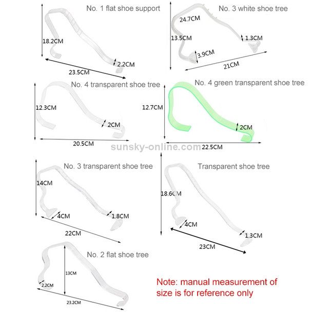 10 PCS Plastic Thickened Transparent Elastic Anti-Wrinkle Anti-Flat Shoe Rack Shoe Store Display Shoe Rack, Colour: 3# Shoe Tree White