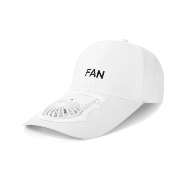 SY940 Outdoor Sunshade Sun Hat Peaked Cap with Fan (White)