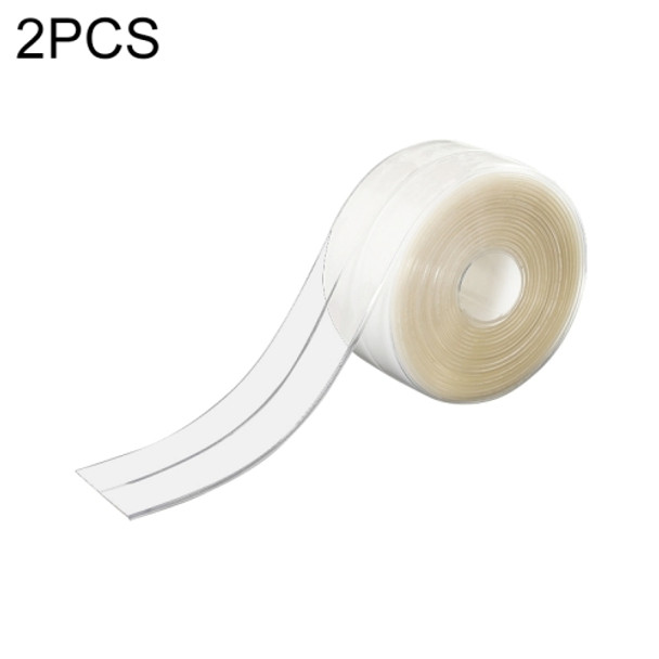 2 PCS Kitchen Mildewproof Waterproof Moisture-proof Tape Corner Line Sticker Seal, Style:Transparent Single Fold(Pure Transparent Single Fold)