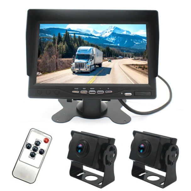 PZ612-2AHD IP67 120 Degree Car AHD 1080P 2 Megapixels 7 inch Front and Rear Double Recording 2 Way Rearview Mirror Monitor, Night Vision Full Color, with Video Function