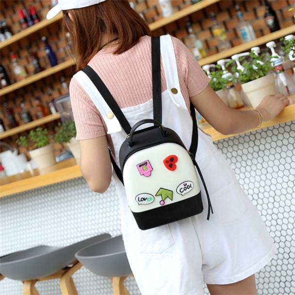 Multi-function Leisure Fashion Silica Gel Double Shoulders Bag Backpack (Black)