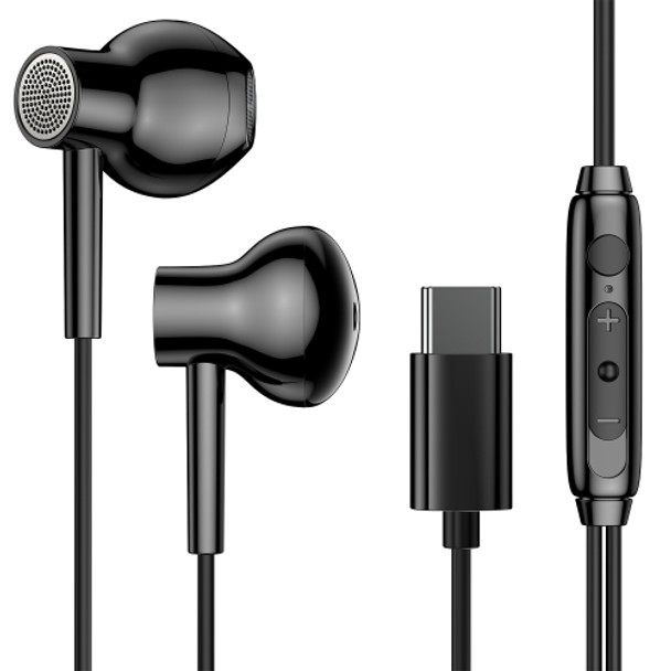 JOYROOM JR-EC01 Ben Series Type-C Semi-in-ear Wired Earphone, Line Length: 1.2m(Black)