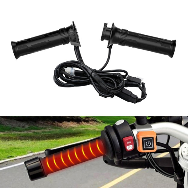 WUPP CS-990A1 Motorcycle Modified Intelligent Electric Heating Hand Cover Heated Grip Handlebar with Five Gear Temperature Control & Five Colors Indicator (Black)