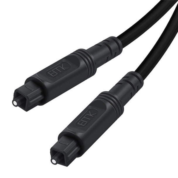 10m EMK OD4.0mm Square Port to Square Port Digital Audio Speaker Optical Fiber Connecting Cable(Black)