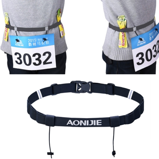 AONIJIE Unisex Marathon Running Race Number Belt with Holder Belt(Black)