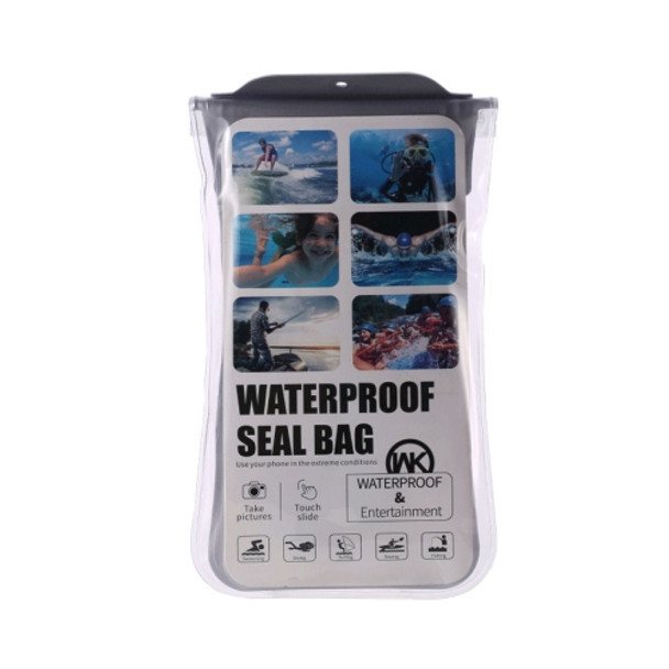 WK WT-Q02 Waterproof Bag with Lanyard for Smart Phones 6.5 inch or Below (Silver)