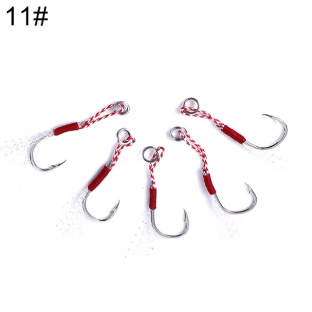 5 Set HENGJIA 11# Tied Wire Iron Hook Deep Sea Fishing Hook