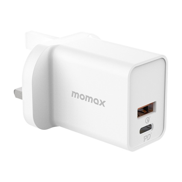 Momax UM18 30W PD Noob USB + USB-C / Type-C Quick Charger, Plug Type: UK Plug(White)