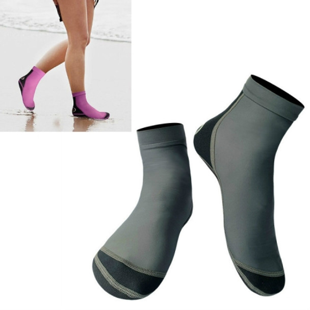 DIVE & SAIL 1.5mm Neoprene + Nylon Snorkeling Socks Diving Socks Anti-slip Anti-scratch Beach Socks, Size:L (39-42)(Men Gray)