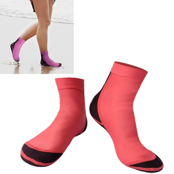DIVE & SAIL 1.5mm Neoprene + Nylon Snorkeling Socks Diving Socks Anti-slip Anti-scratch Beach Socks, Size:S (33-35)(Women Red)