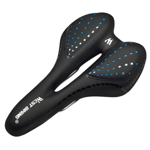 WEST BIKING YP0801086 Silicone Thickened Soft And Comfortable Bicycle Seat(Black Blue)