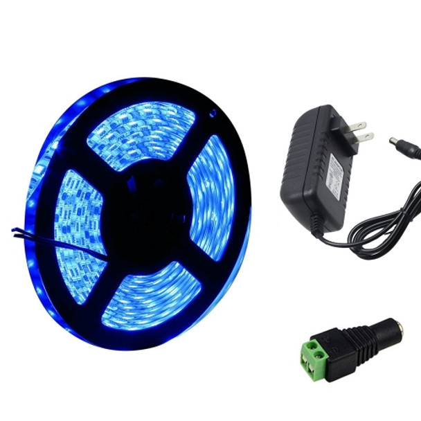 YWXLLight US Plug Waterproof Led Strip Lights SMD 2835 5M 300leds 60leds/m White Flexible Lighting Tape Lights (Blue)