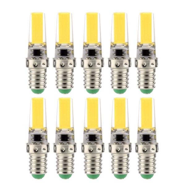 10 PCS E14 3W 2508 CCB SMD Cold White LED Energy Saving Lamp Dimmable Silicone Corn Bulb, AC 110V