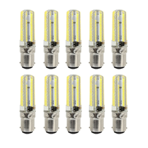10 PCS BA15D 7W 152LED 3014 SMD 600-700 LM Cold White Dimmable  Silicone LED Corn Bulbs, AC 110V